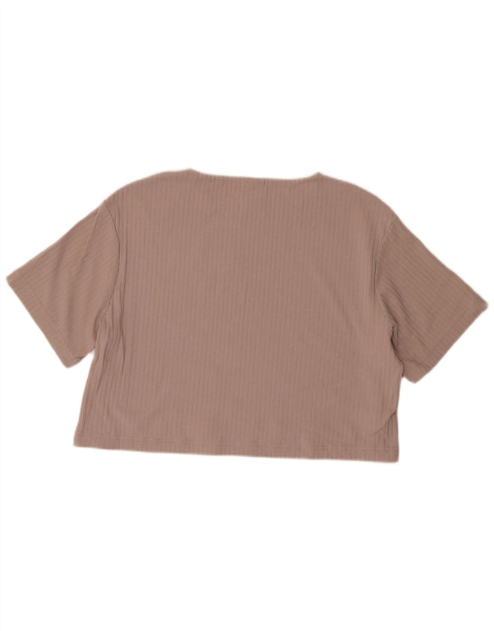 NIKE Womens Crop Oversized T-Shirt Top UK 10 Small Grey Bomuld