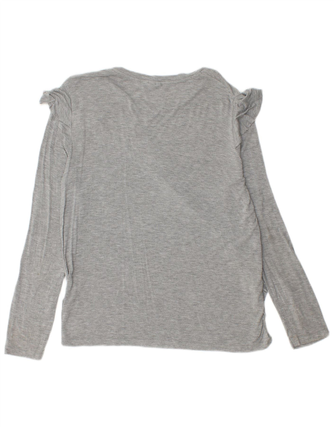Topshop Dame Flæse Front Top Langærmet UK 12 Medium Grå Flecked