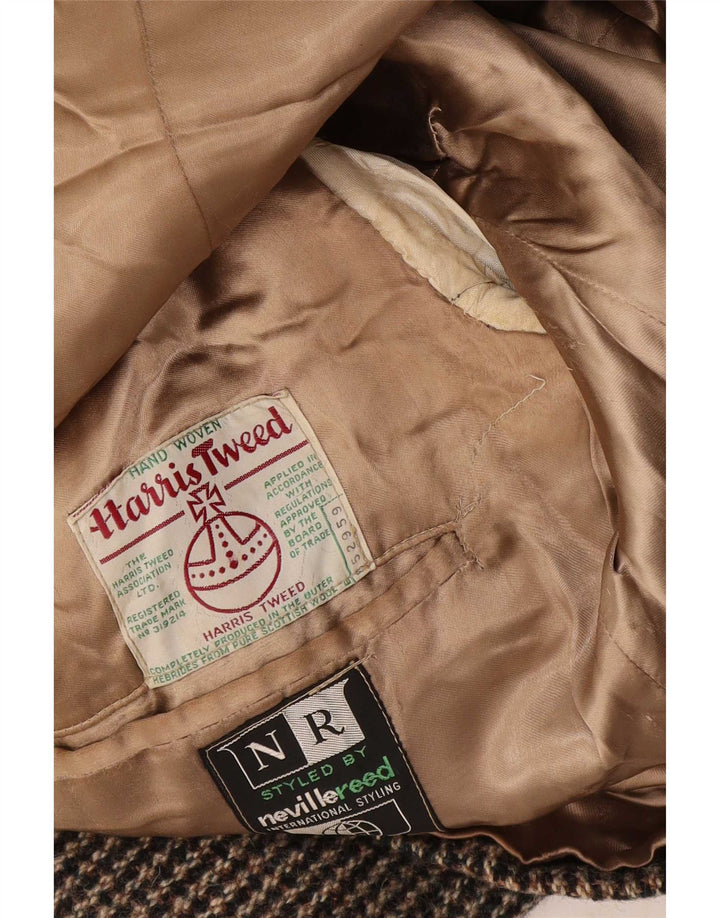 Harris Tweed Herre 3-knaps blazerjakke UK 40 Stor brun stribet