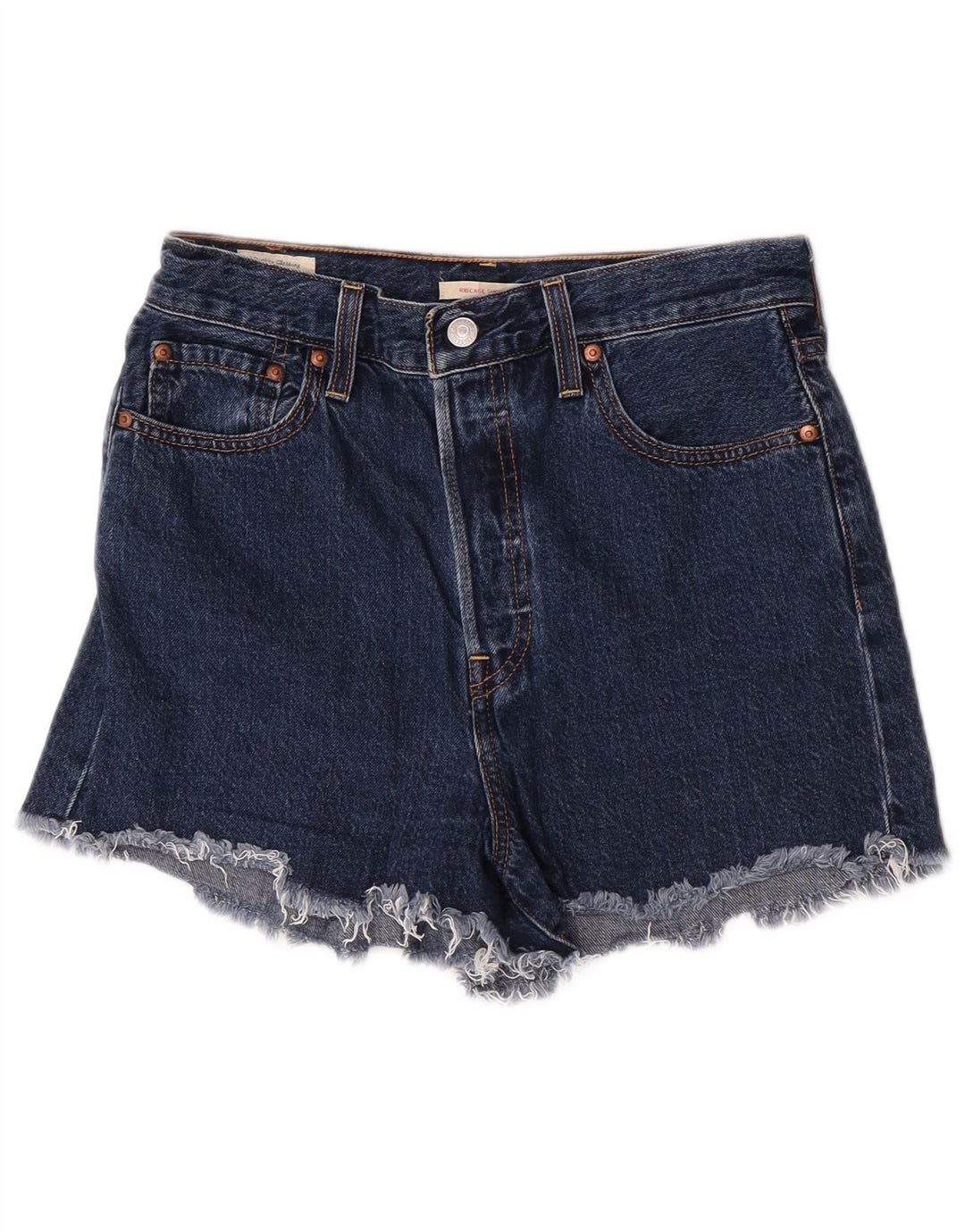 Levi's Dame Ribcage Denim Shorts W29 Medium Navy Blue Bomuld