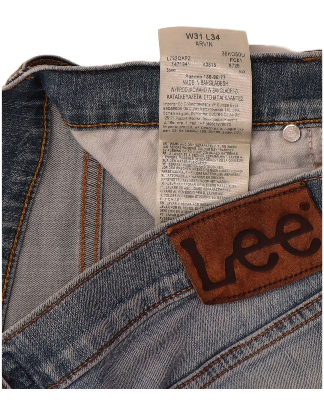 Lee Herre Arvin Slim Jeans W31 L34 Blå Bomuld