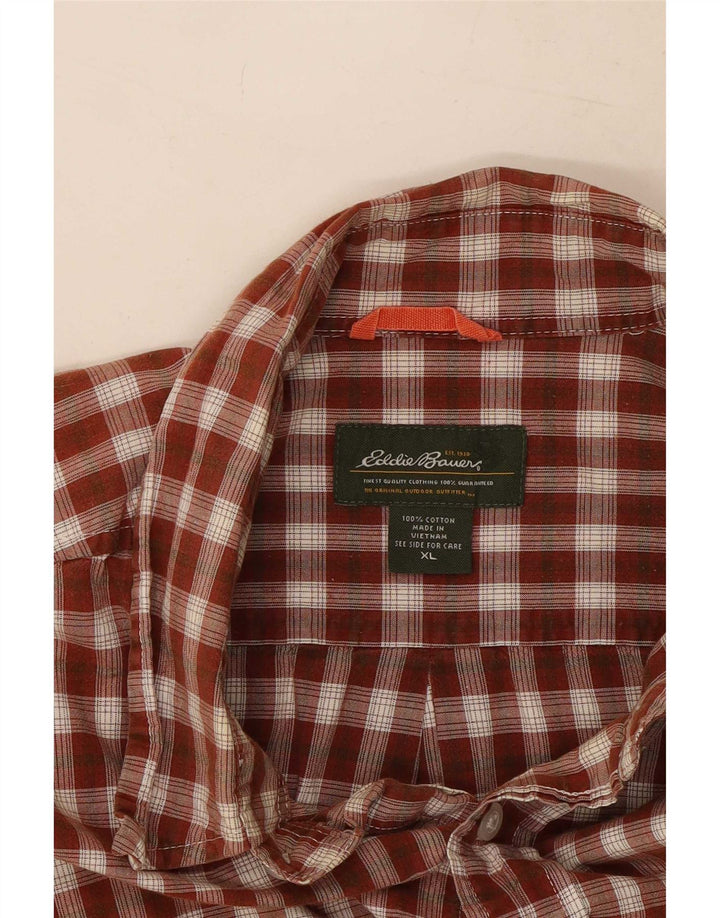 Eddie Bauer Herreskjorte XL Rød Gingham Cotton