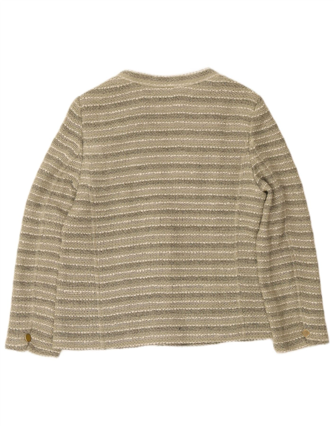 Vintage dame cardigan sweater UK 14 mellemgrøn stribet