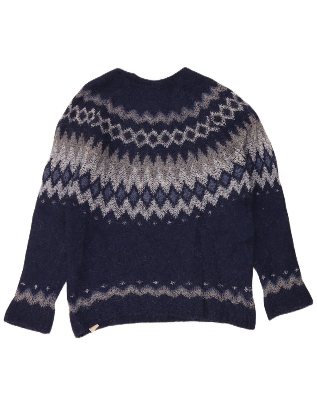 Massimo Dutti Dame Boat Neck Jumper Sweater UK 14 Medium Navy Blue
