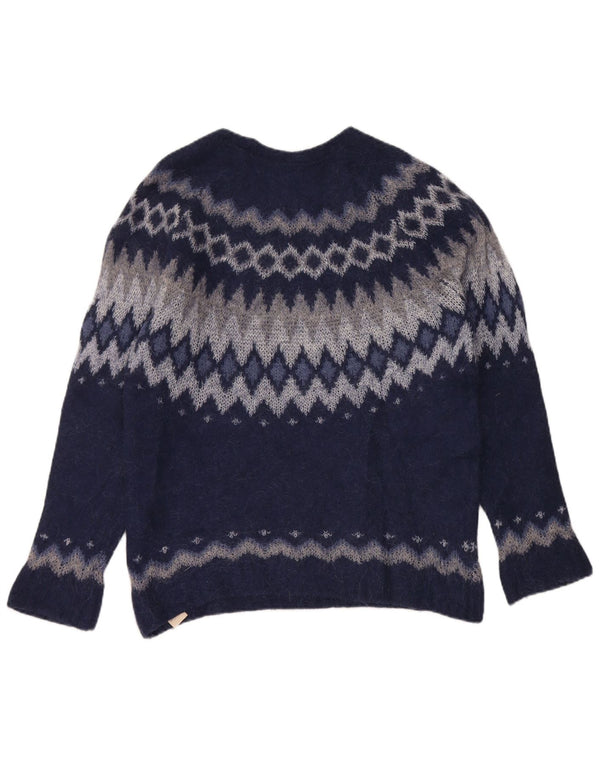 Massimo Dutti Dame Boat Neck Jumper Sweater UK 14 Medium Navy Blue