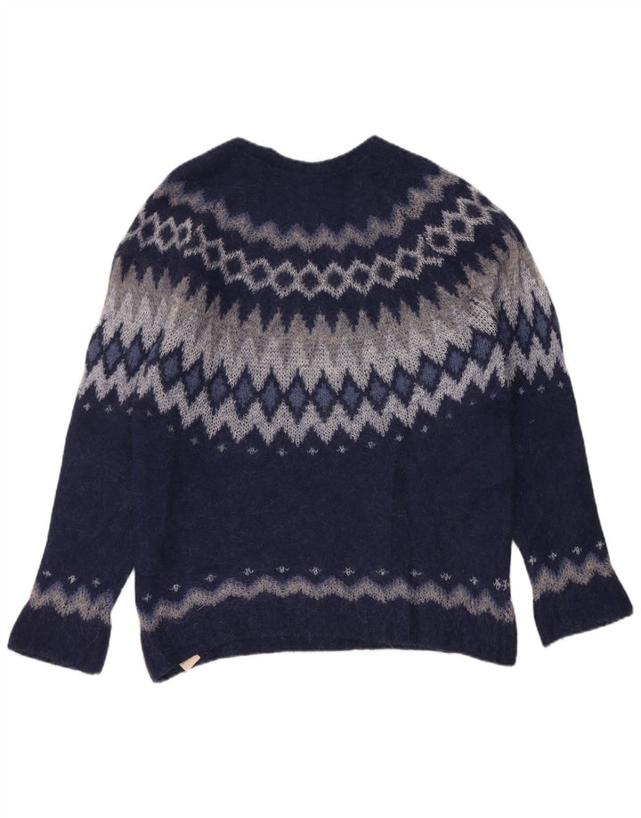 Massimo Dutti Dame Boat Neck Jumper Sweater UK 14 Medium Navy Blue