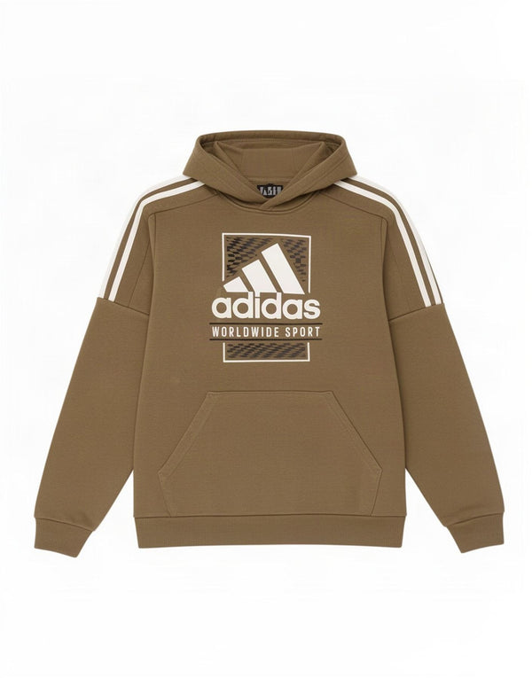 Adidas Grafisk hættetrøje til drenge 13-14 år Khaki Bomuld