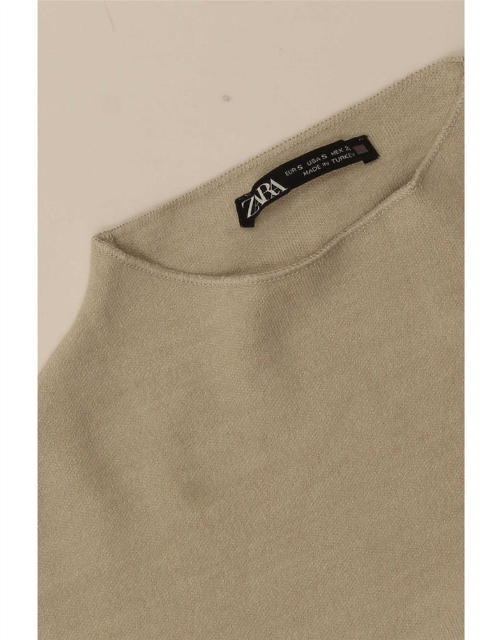 Zara Womens Bodycon Dress UK 8 Small Beige