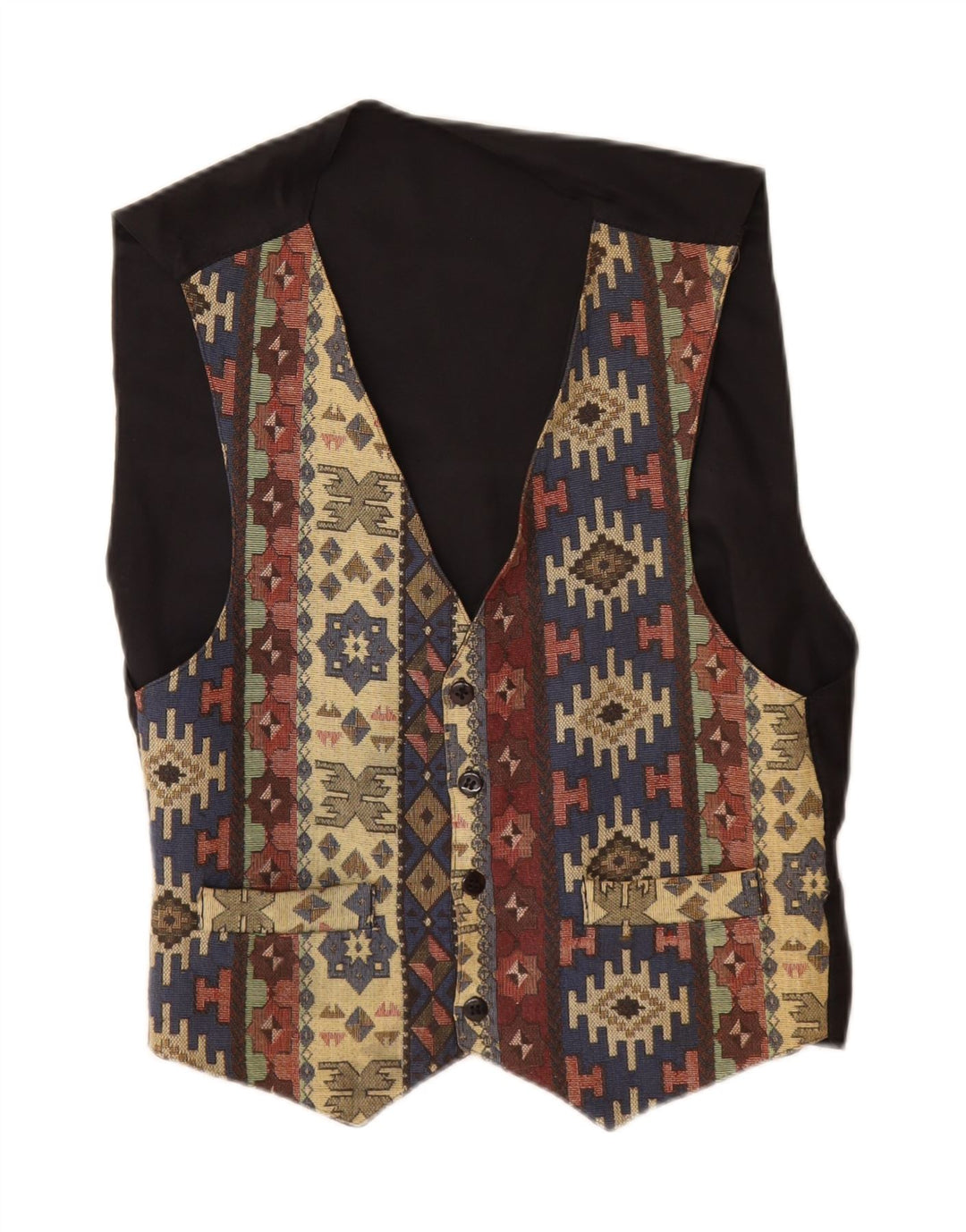 Vintage herrevest XS Multifarvet geometrisk bomuld