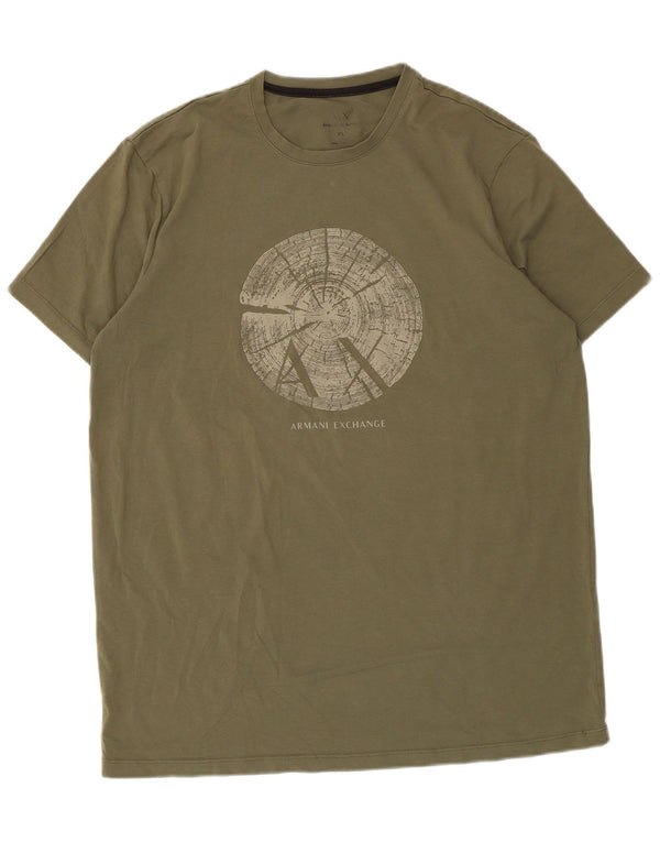 Armani Exchange Herre Grafisk T-Shirt Top XL Khaki