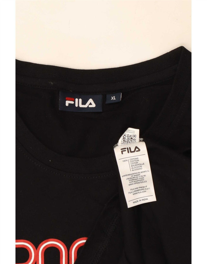 Fila Herre Grafisk T-Shirt Top XL Sort