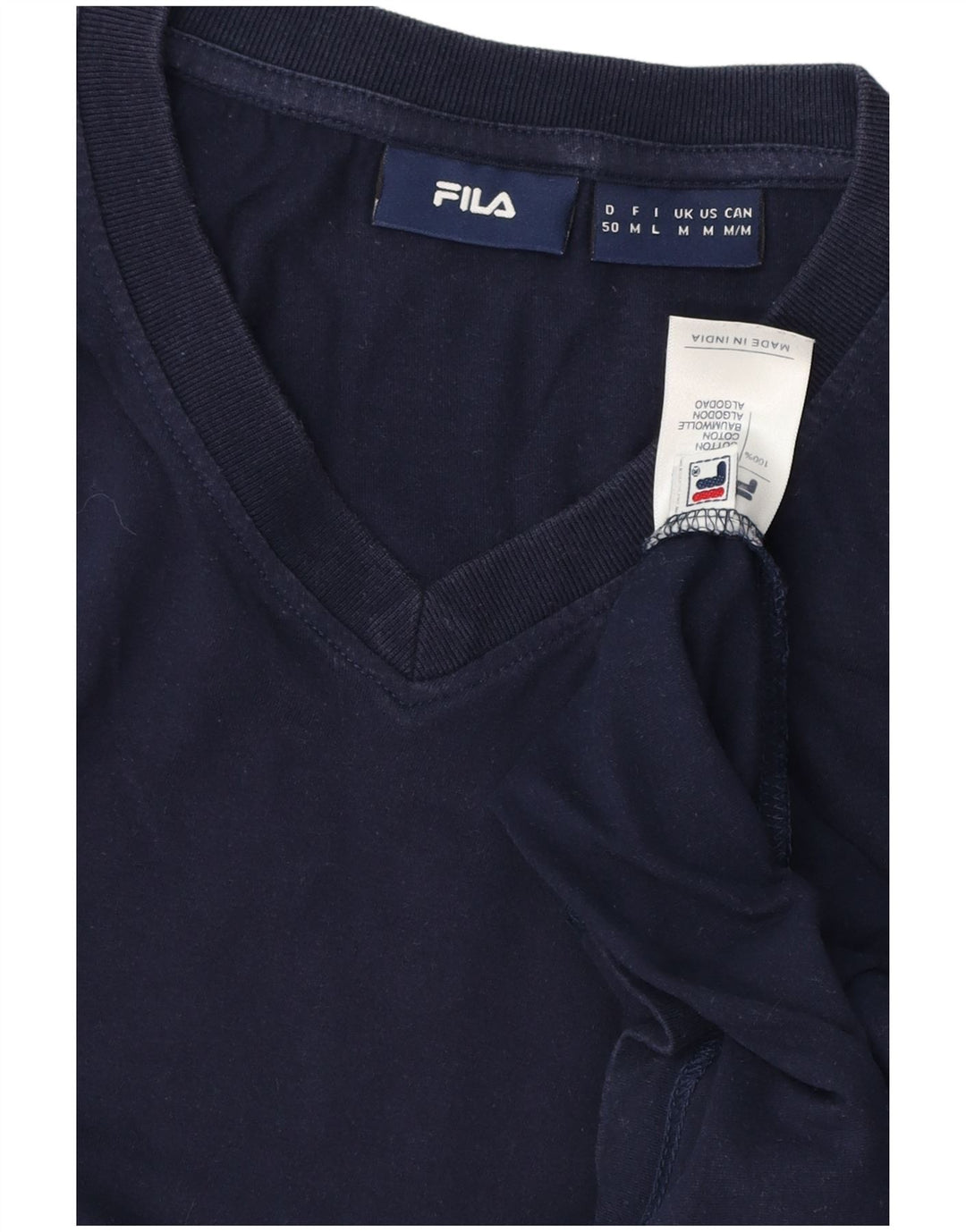 FILA Herre T-Shirt Top Medium Marineblå Bomuld
