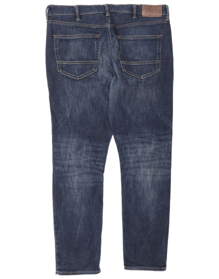 Marks & Spencer Herre Regular Slim Jeans W36 L31 Marineblå Bomuld