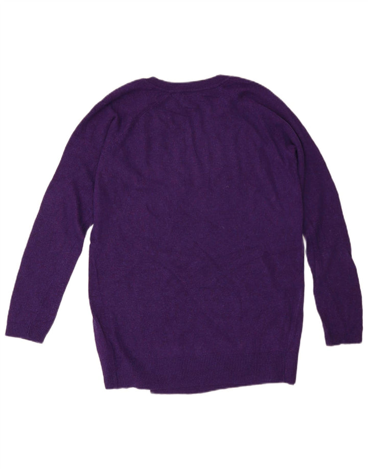 MARKS & SPENCER Dame oversized V-hals sweater UK 10 Lille lilla