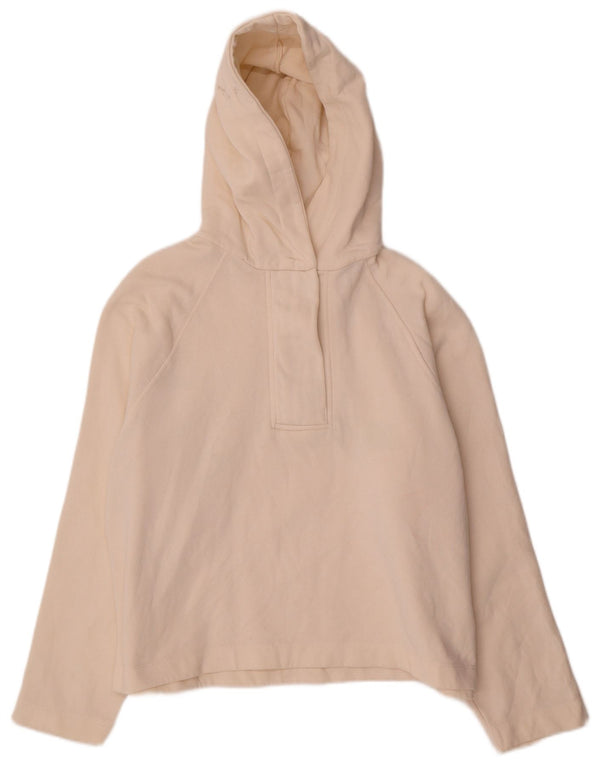Zara Dame Oversized hættetrøje Jumper UK 14 Medium Off White Bomuld