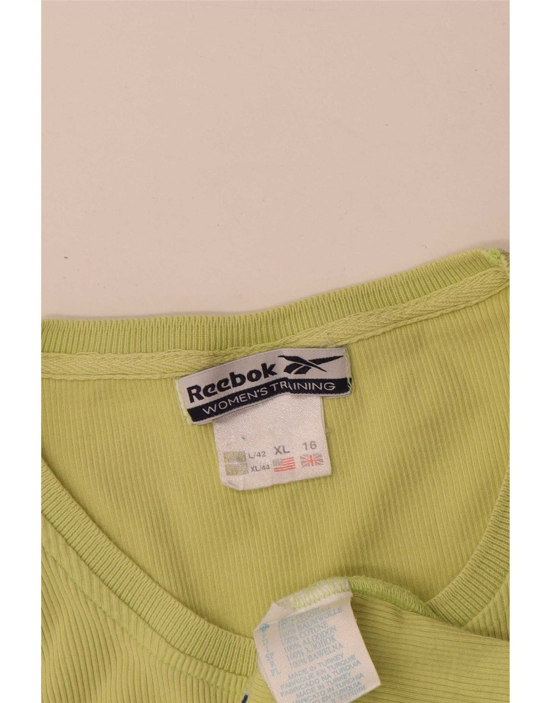Reebok Damevest Top UK 16 Stor Grøn Bomuld