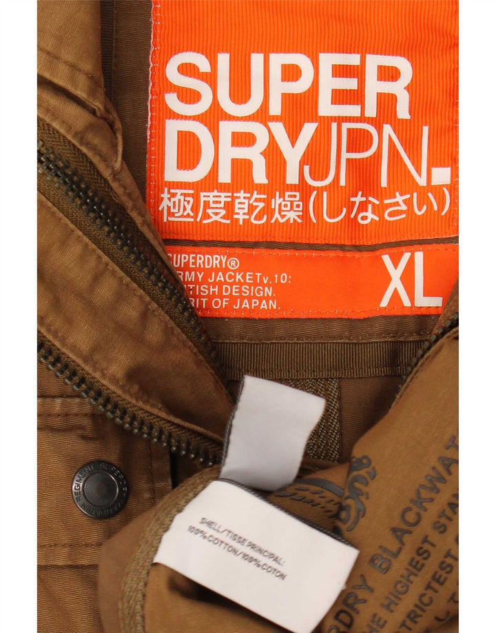 Superdry Herre Utility Jacket UK 42 XL Brun Bomuld