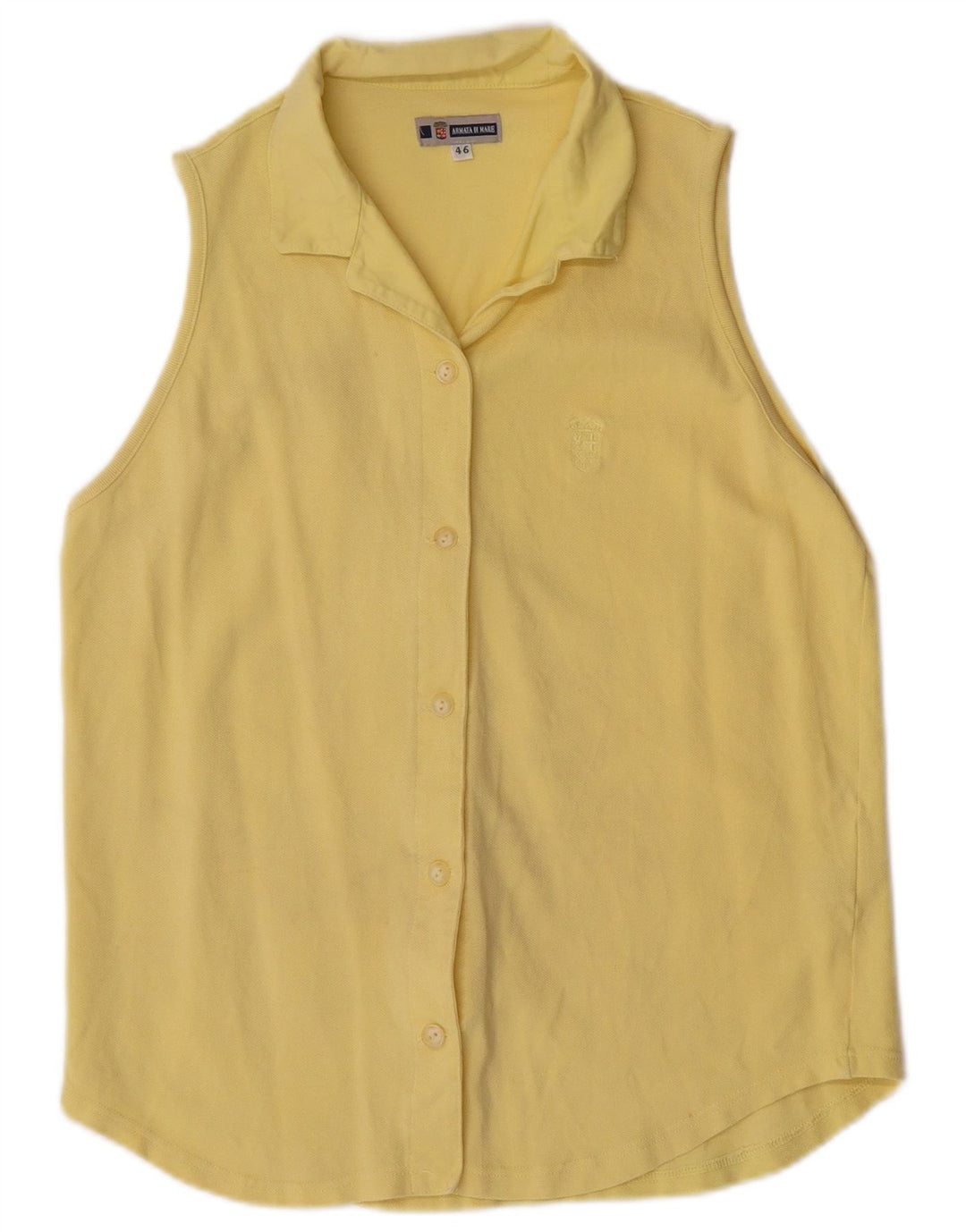 ARMATA DI MARE Womens Sleeveless Shirt IT 46 Large Yellow Cotton