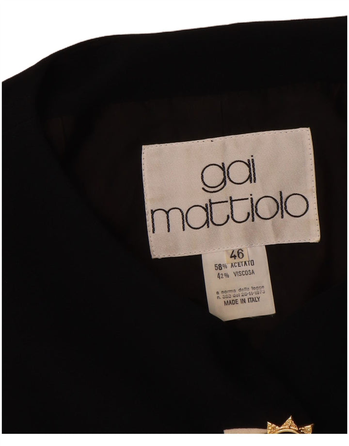 Gai Mattiolo Dame Kortærmet Blazer Jacket IT 46 Large Sort