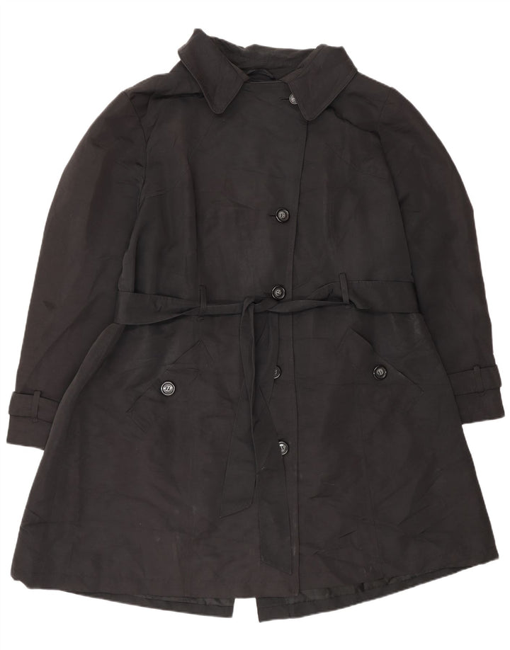 Marks & Spencer Trench Coat til kvinder UK 22 3XL Sort Polyester