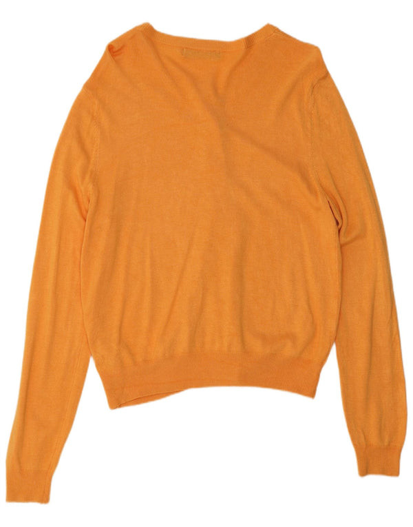 Marks & Spencer Dame Cardigan Sweater UK 14 Large Orange Viscose Classic