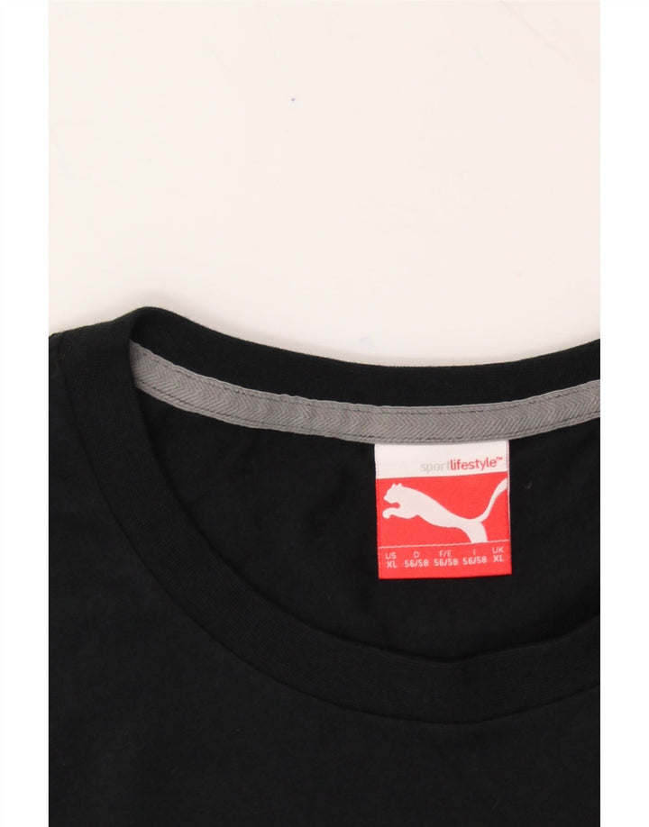 PUMA Mens Graphic T-Shirt Top XL Black Cotton Vintage Puma and Second-Hand Puma from Messina Hembry 