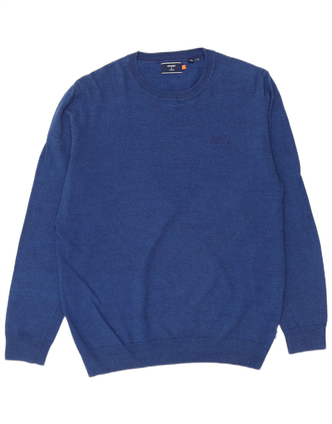 SUPERDRY Herre sweater med rund hals, stor blå bomuld