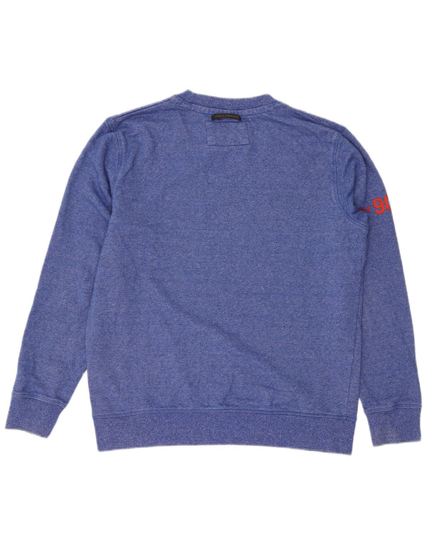 Jack & Jones Grafisk sweatshirt til mænd XL Blå Flecked Bomuld