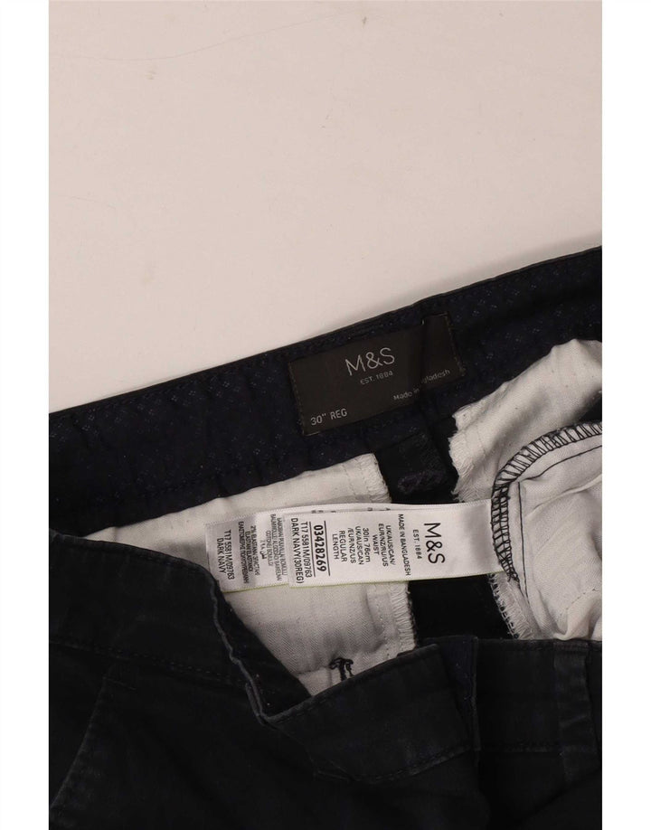 Marks & Spencer Herre Chino Shorts W30 Medium Marineblå Bomuld