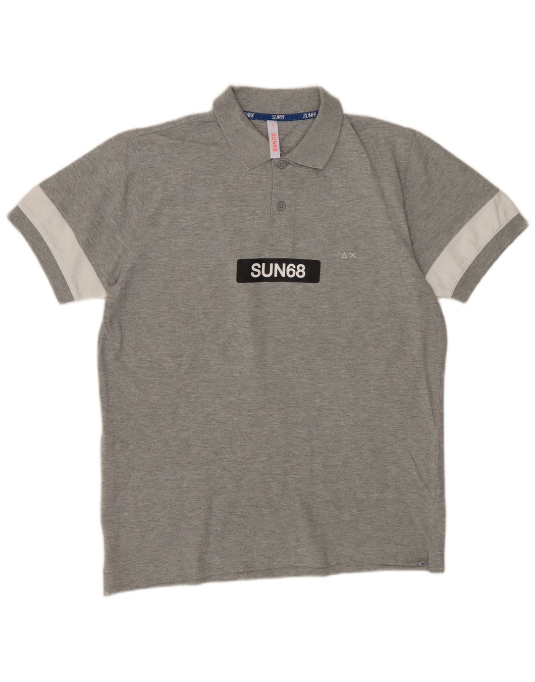 SUN68 Herre grafisk poloshirt lille grå farveblok