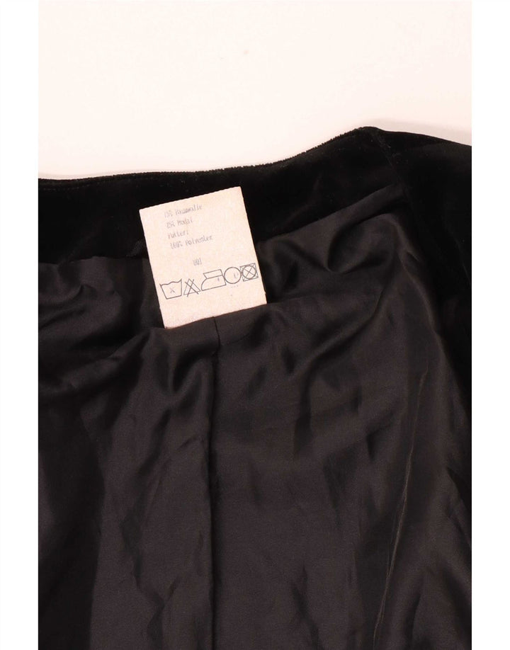 Dorette Womens Velvet Bolero Jacket EU 36 Small Black Cotton