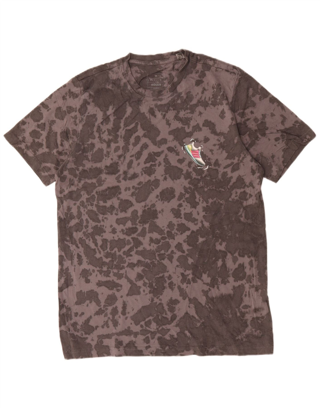 Adidas Herre T-Shirt Top Medium Grey Tie Dye Bomuld