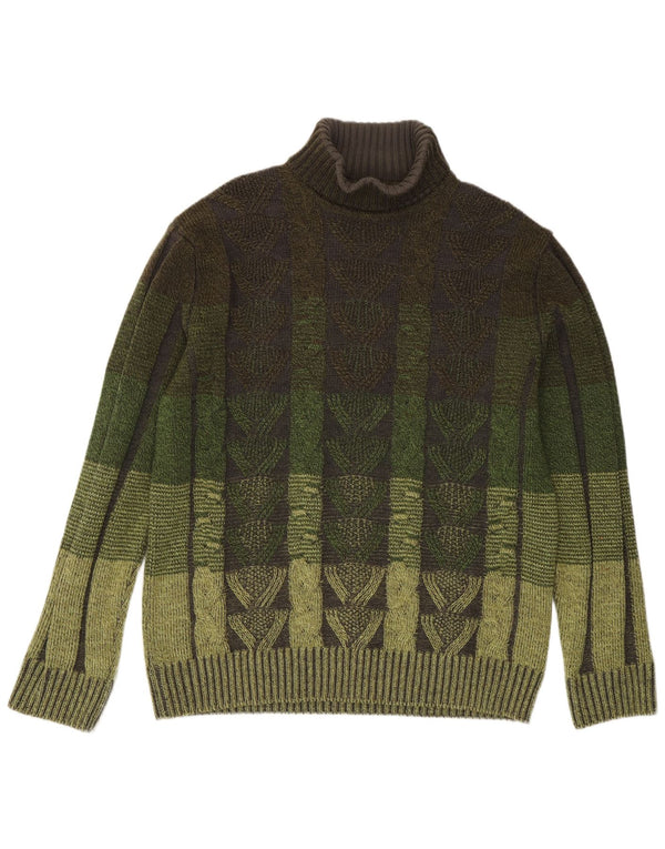 Babista Herre Turtle Neck Jumper Sweater IT 52 Large Green Colourblock