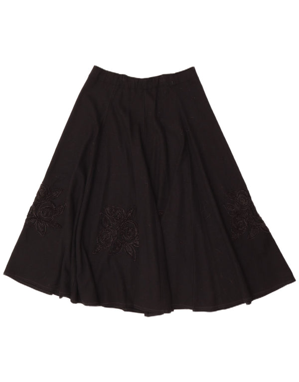 Mariella Burani Dame A-Line nederdel UK 12 Medium W28 Black Floral
