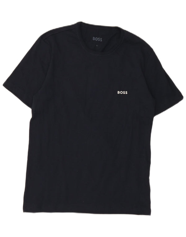 Hugo Boss Herre T-Shirt Top Medium Marineblå Bomuld