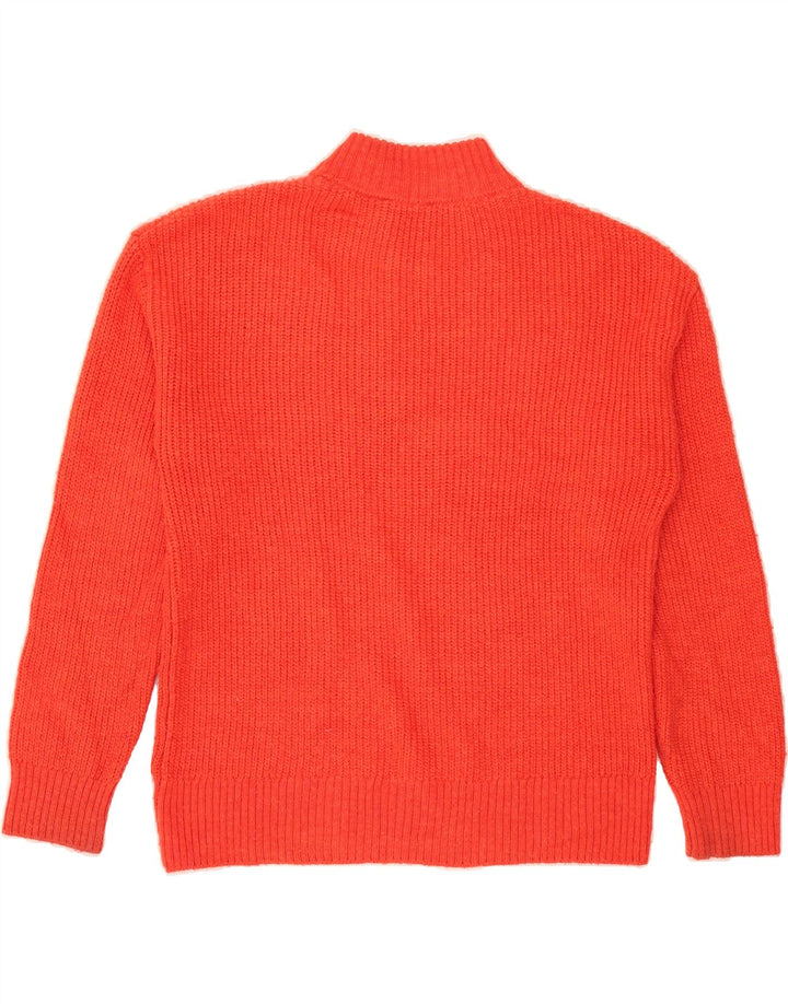 MARKS & SPENCER Womens Oversized Zip Neck Jumper Sweater UK 10 Small Red Vintage Marks & Spencer and Second-Hand Marks & Spencer from Messina Hembry 