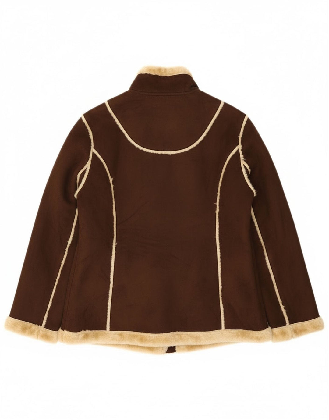 Vivien Caron Dame Duffle Shearling Jacket UK 16 Large Brown