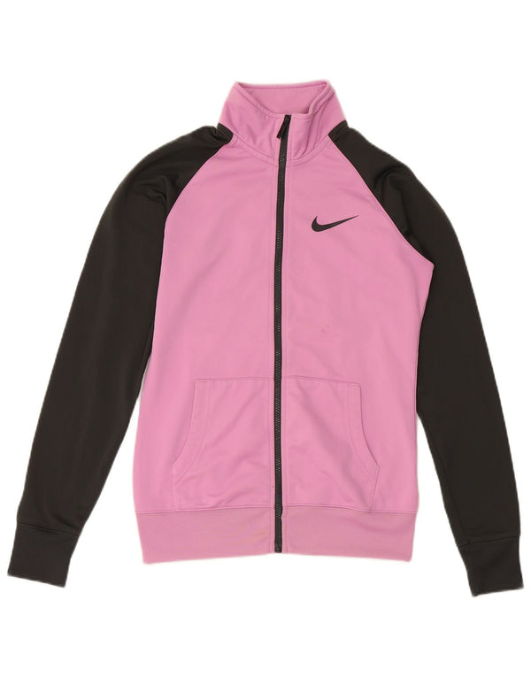 NIKE træningsdragt topjakke til kvinder UK 10 Small Pink Colourblock Polyester