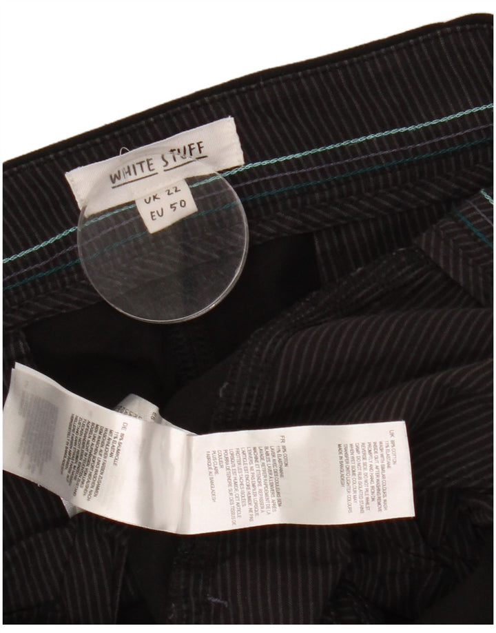 White Stuff Dame Capri Bukser UK 22 3XL W44 L24 Sort Bomuld