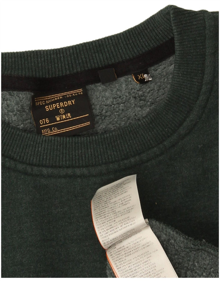 Superdry Herre grafisk sweatshirt Jumper XL Grøn bomuld