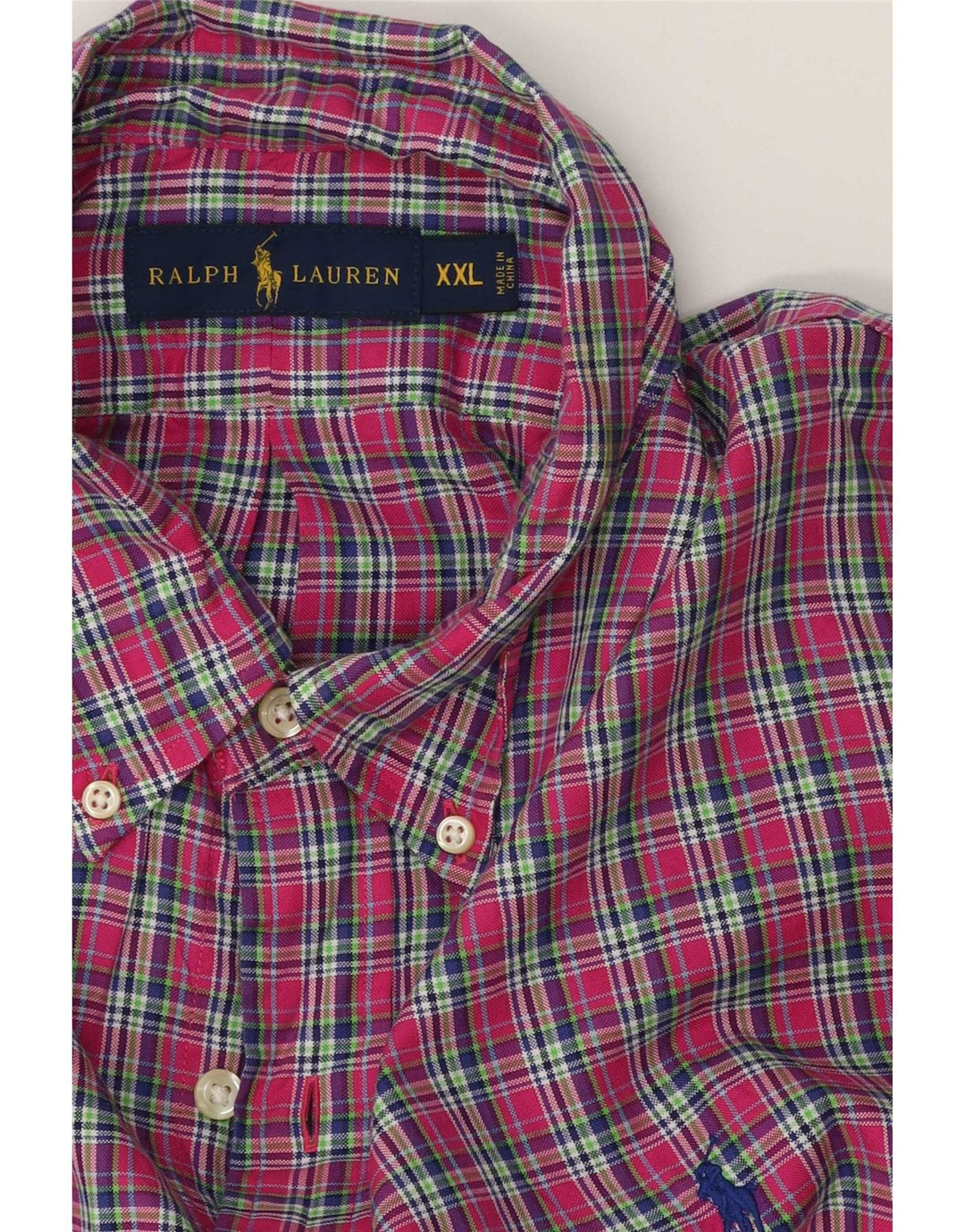 Ralph Lauren herreskjorte 2XL pink ternet bomuld