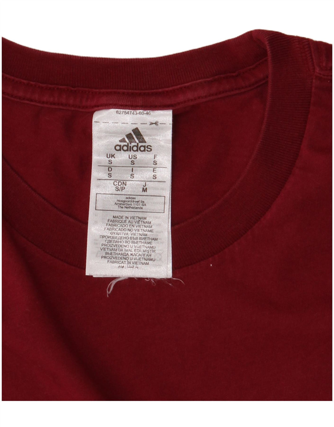 Adidas Herre T-Shirt Top Lille Bourgogne Bomuld