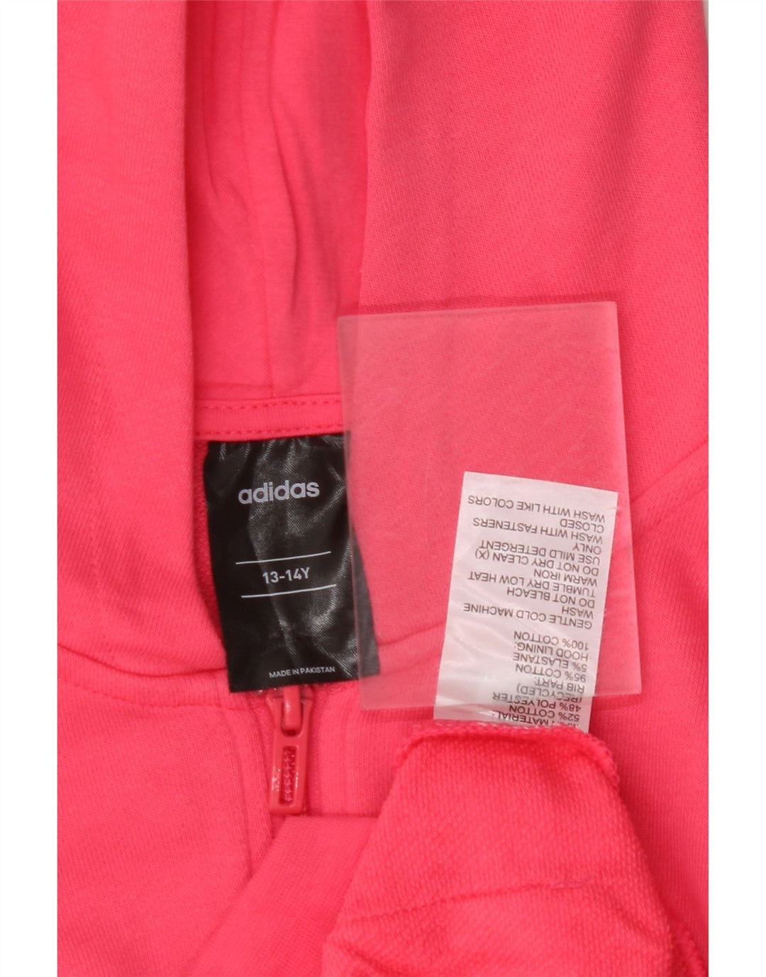 ADIDAS piger grafisk hættetrøje med lynlås 13-14 år Pink bomuld