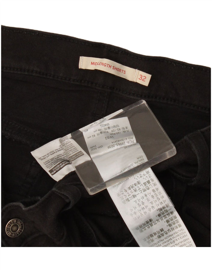 Levi's denimshorts til kvinder i mellemhøj højde W32, stor sort bomuld