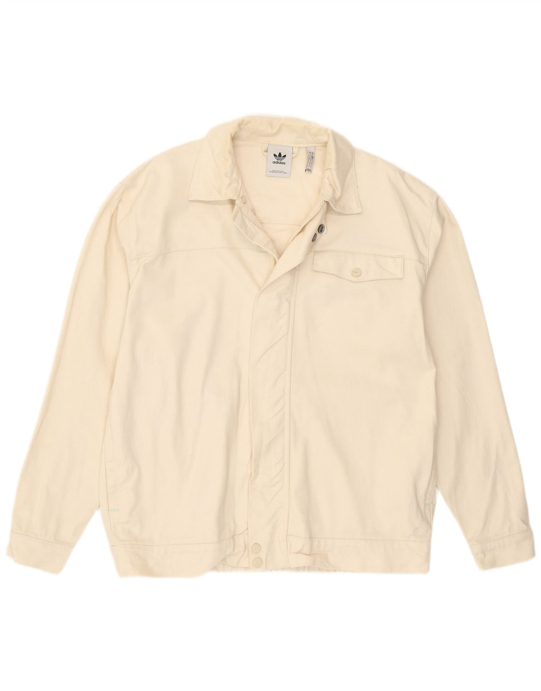 Adidas Herre Bomber Jacket UK 36 Small Off White Bomuld