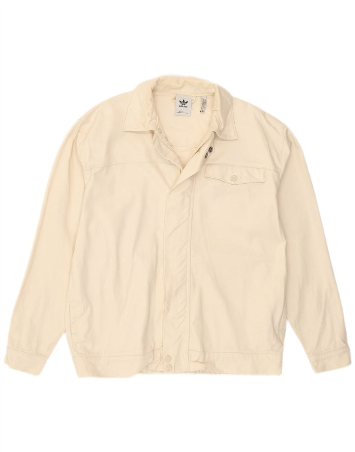 Adidas Herre Bomber Jacket UK 36 Small Off White Bomuld