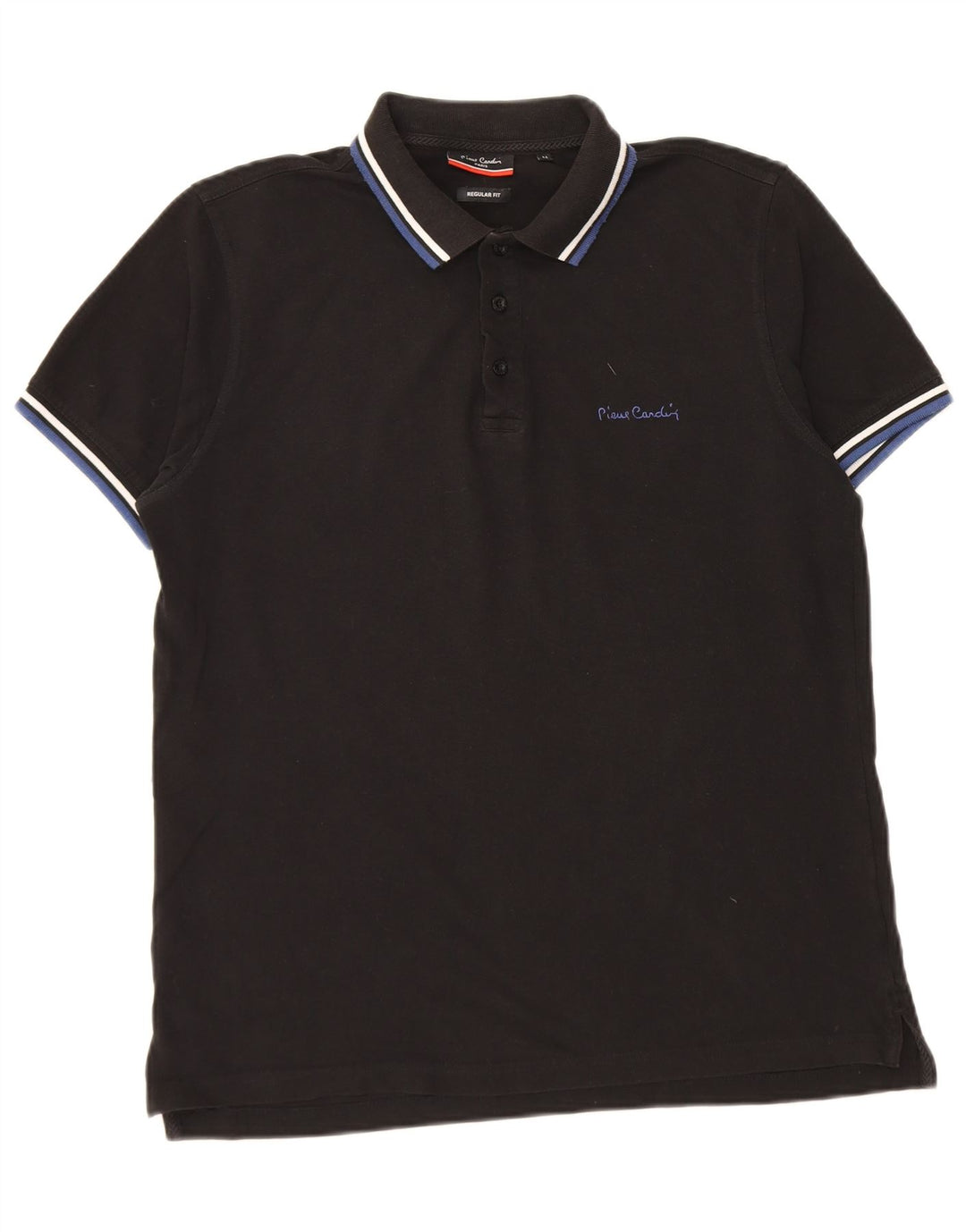 Pierre Cardin Herre Regular Fit Polo Shirt Medium Sort Stribet Bomuld