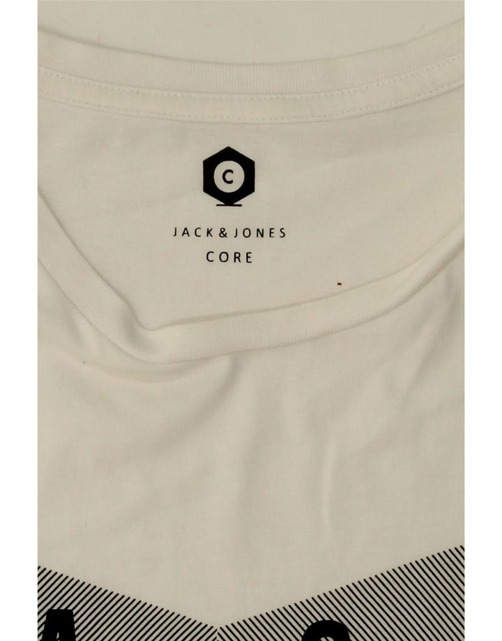 JACK & JONES Mens Graphic T-Shirt Top XL White Cotton Vintage Jack & Jones and Second-Hand Jack & Jones from Messina Hembry 