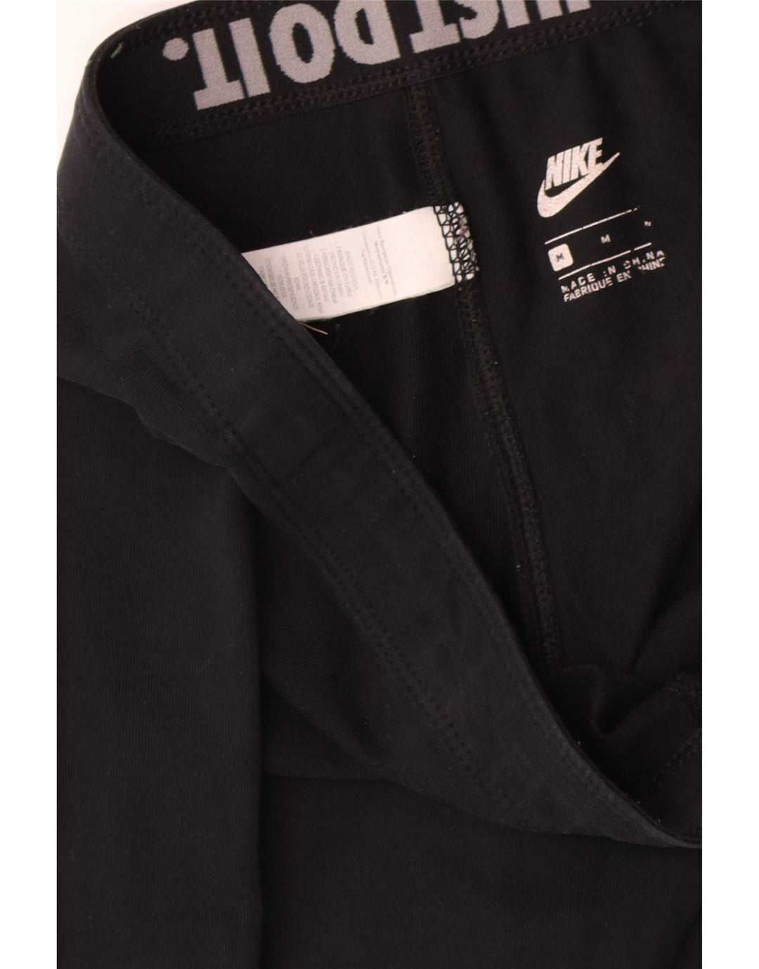 Nike Dame Grafiske Leggings UK 12 Medium Sort Bomuld