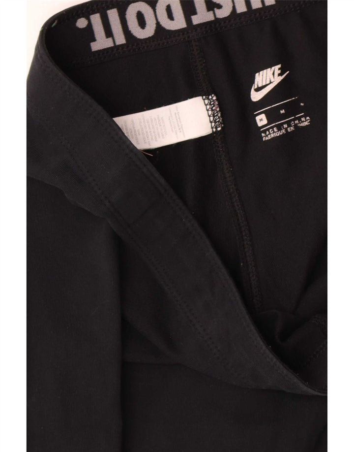 Nike Dame Grafiske Leggings UK 12 Medium Sort Bomuld